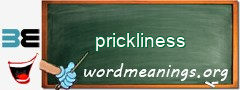 WordMeaning blackboard for prickliness